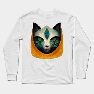 Cat Face Surrealism Long Sleeve T-Shirt